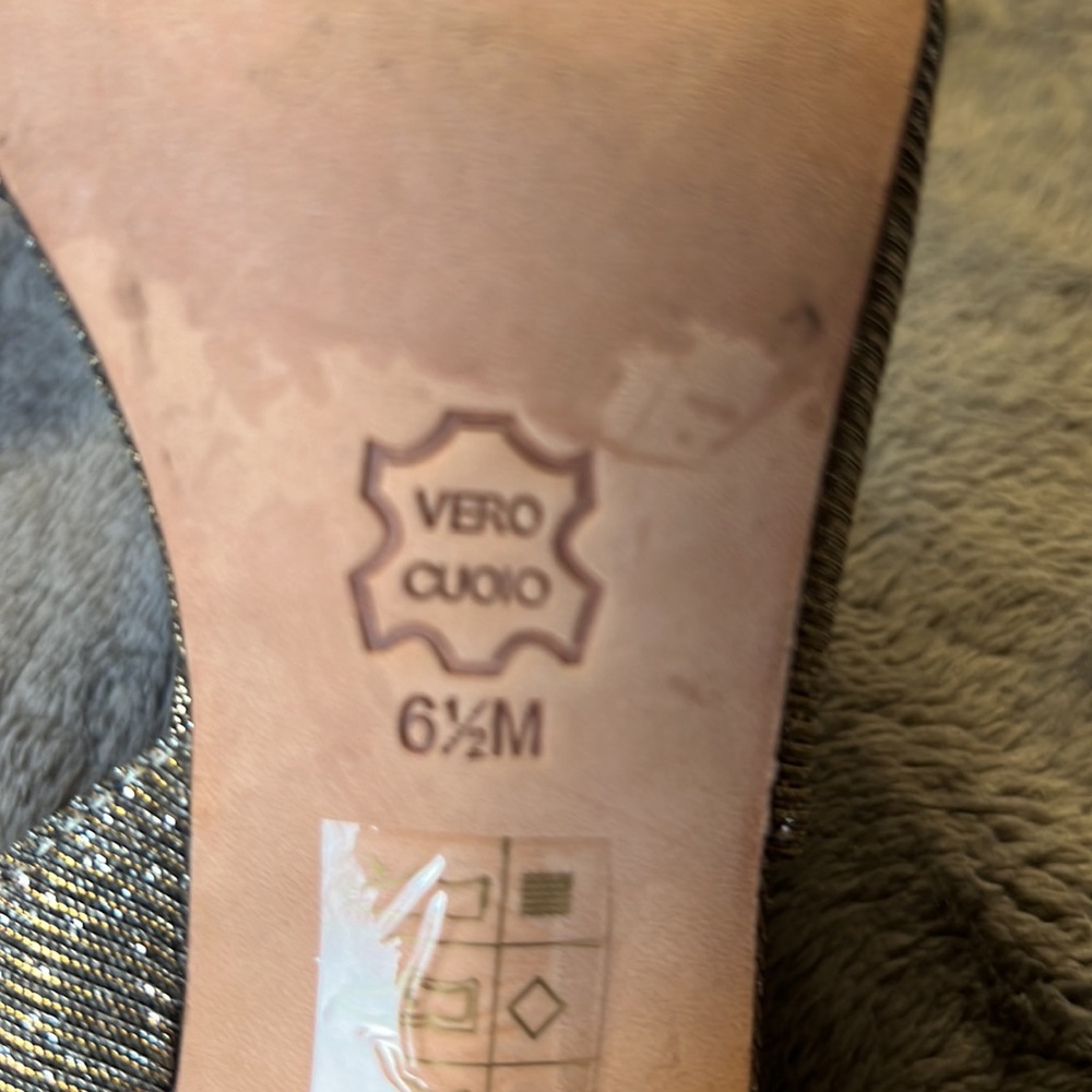 Worn Once! Silver Sparkly Heels With A Bow - image 4